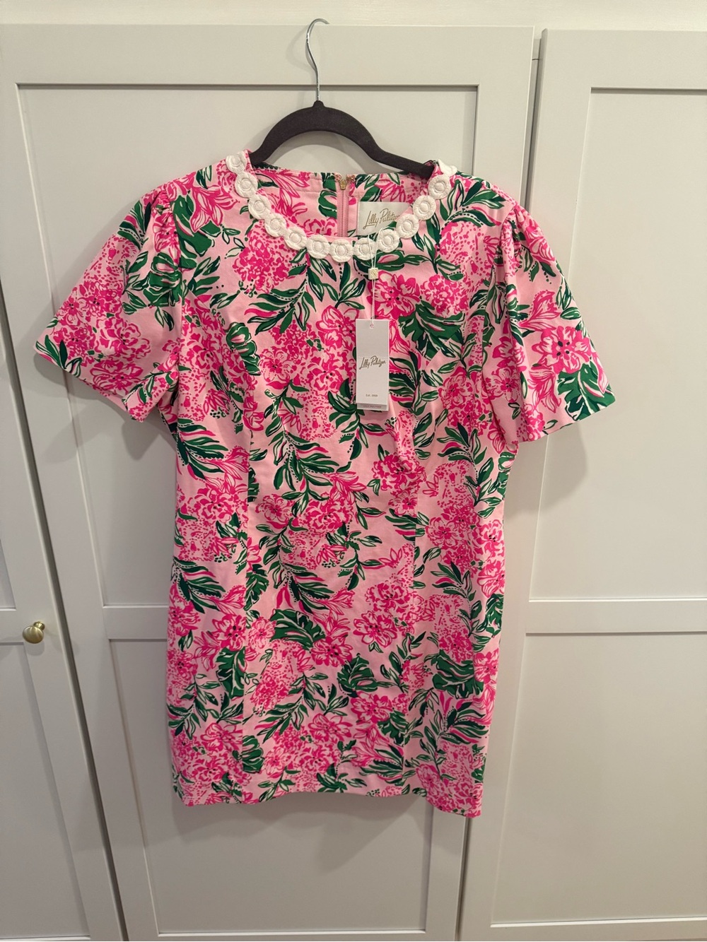 Lilly Pulitzer Pink Floral Mila Short-Sleeve Shift Dress